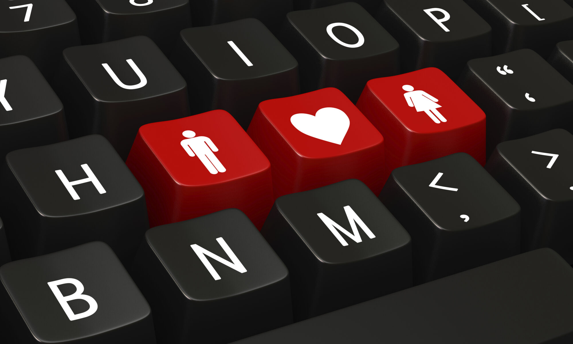 Tastatur mit Herz und Figuren Icon